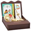 Gift Hamper W/ Divine Shrinath Ji RAKHI + Roli, Chaval, Card, Chocolates